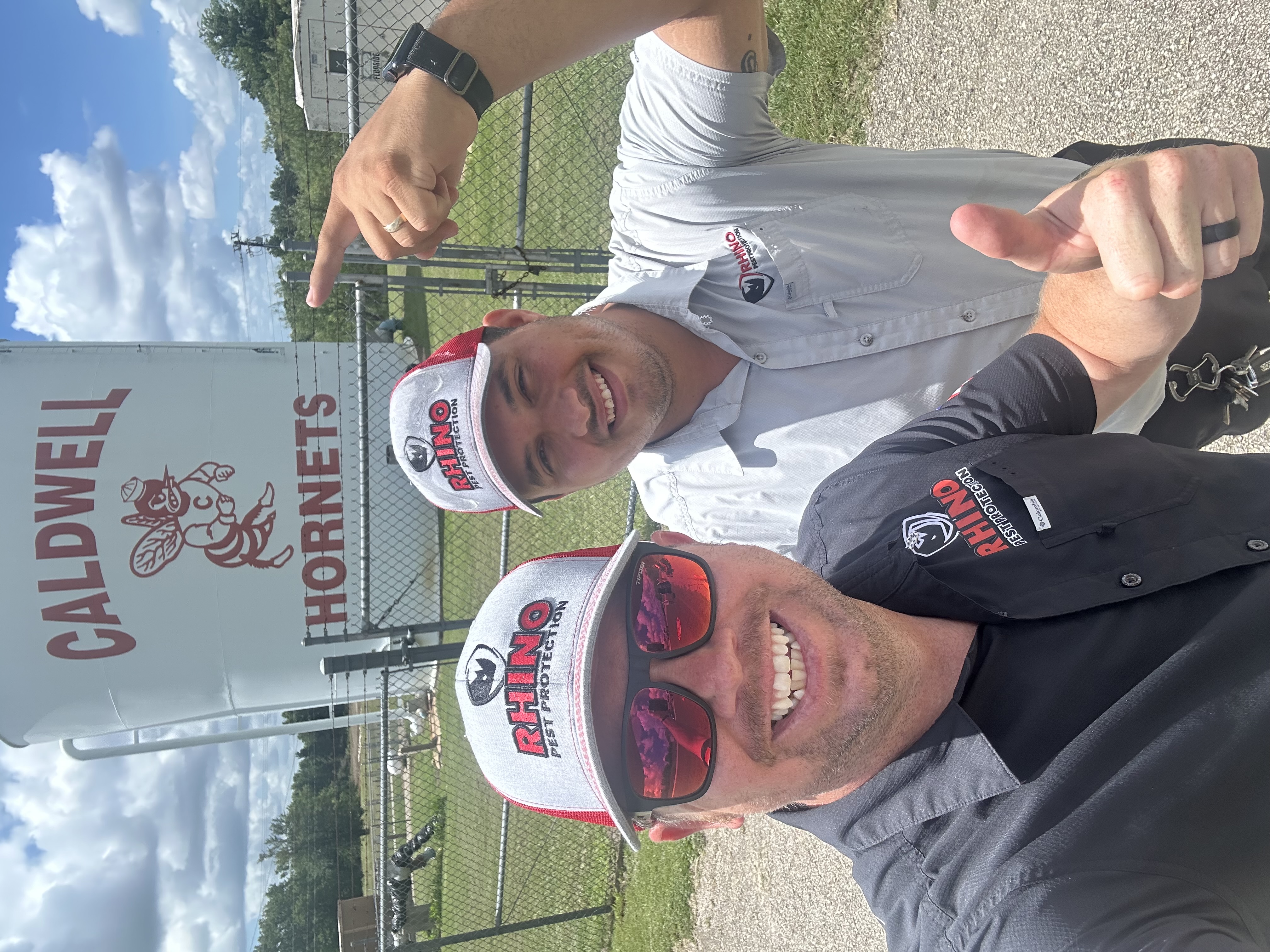 Rhino Pest Protection at the Caldwell Hornets athletic field, supporting the local school community